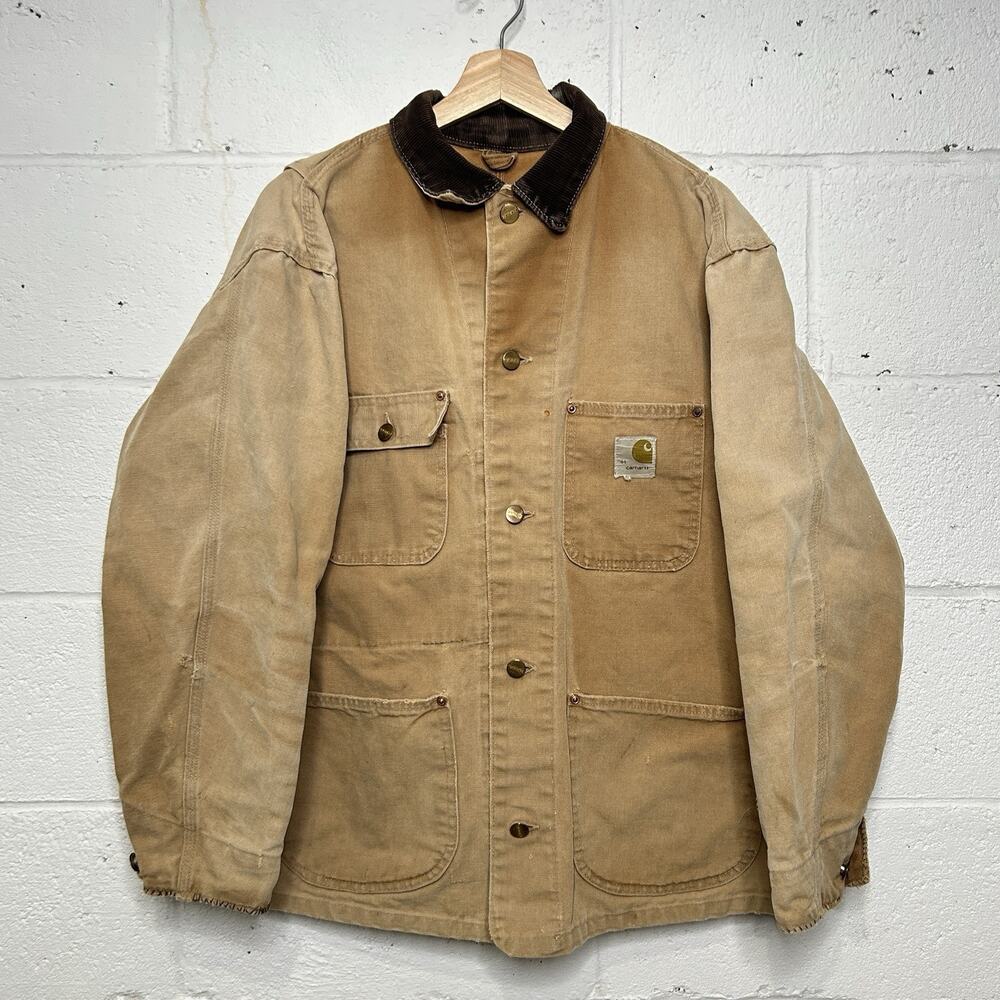 Vintage 70s Carhartt Unlined Canvas Chore Coat “Brown”